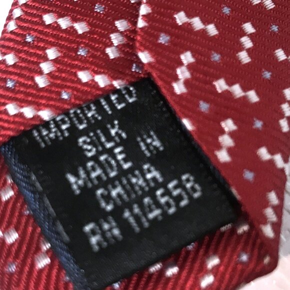 Silk Tie Burgundy Red with Dots J.Khaki Men - Picture 7 of 8